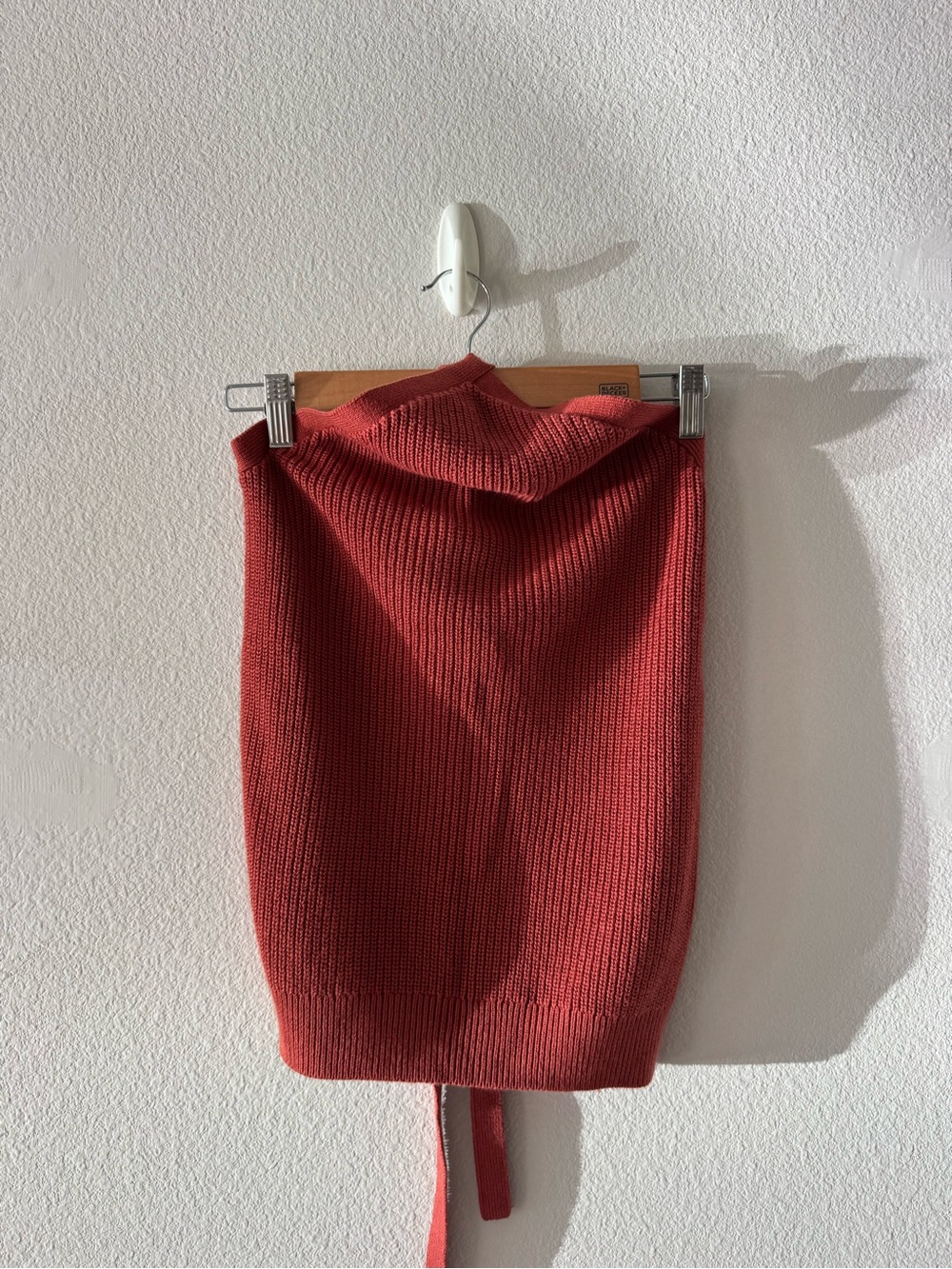 Knit halter top in Rust Red